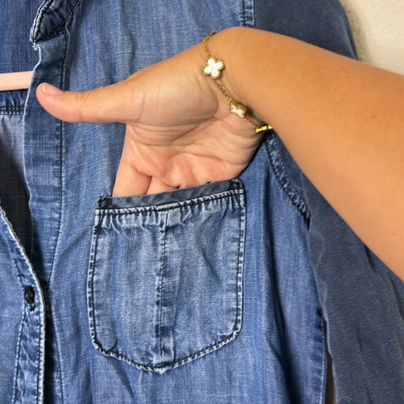Cloth & Stone Denim Blue Dress w/ two front pockets size XS - Picture 5 of 9